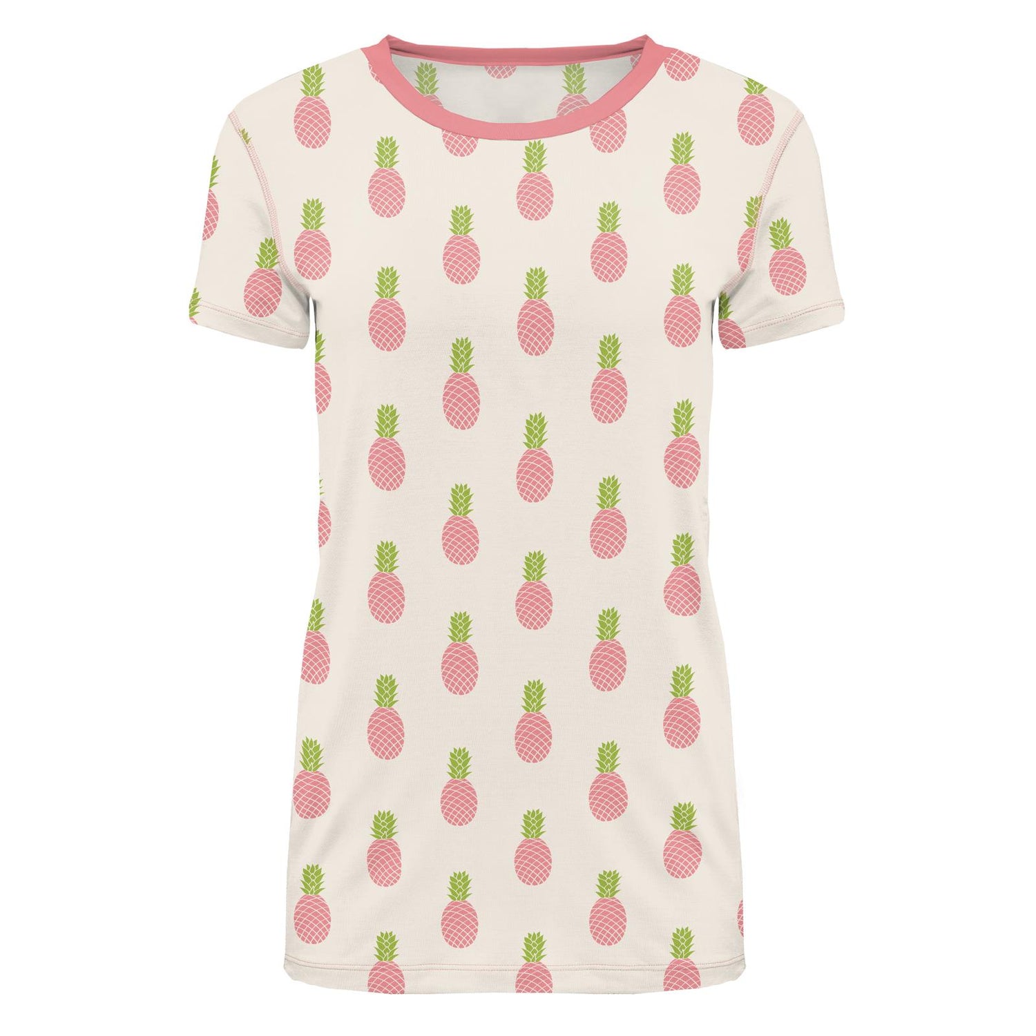 Women's Print Short Sleeve Loosey Goosey Tee in Strawberry Pineapples