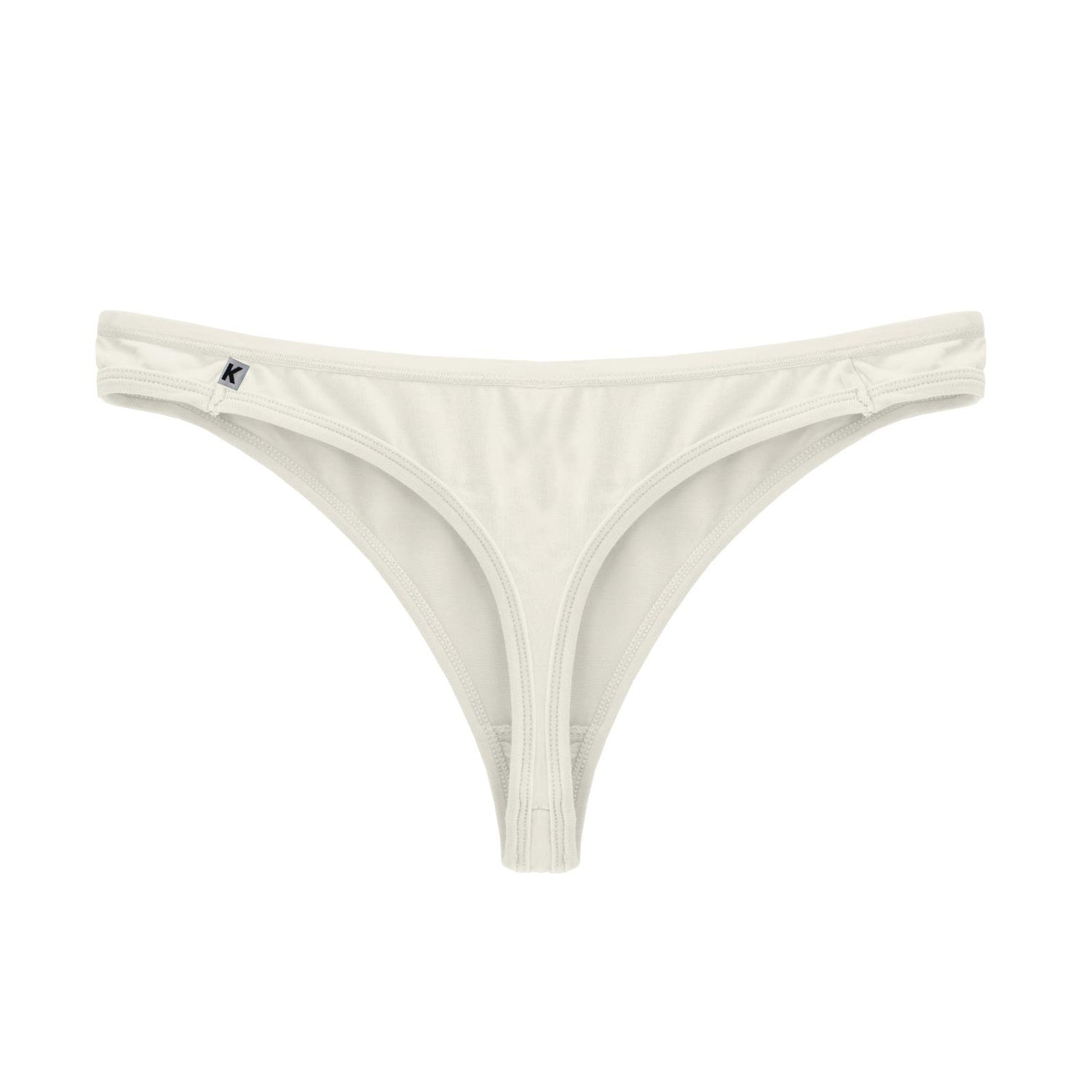 Women's Solid Classic Thong Underwear in Natural