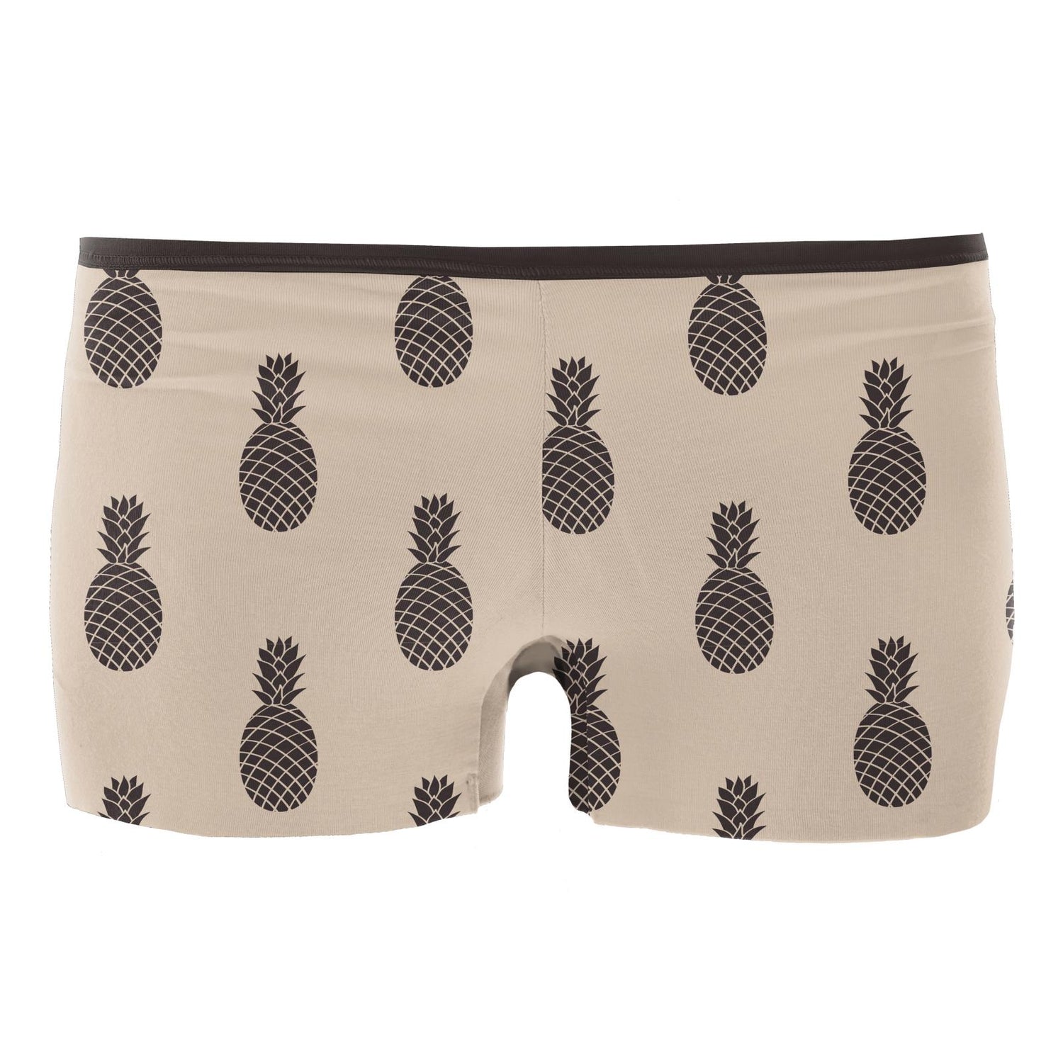 Women's Print Boy Short Underwear in Burlap Pineapples