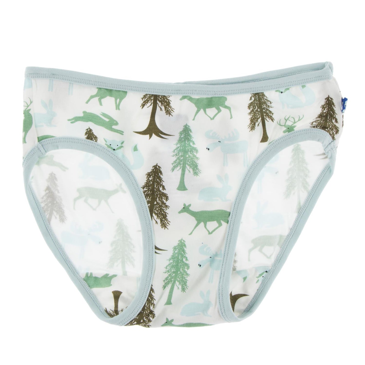 Print Underwear in Natural Woodland Holiday with Spring Sky Trim