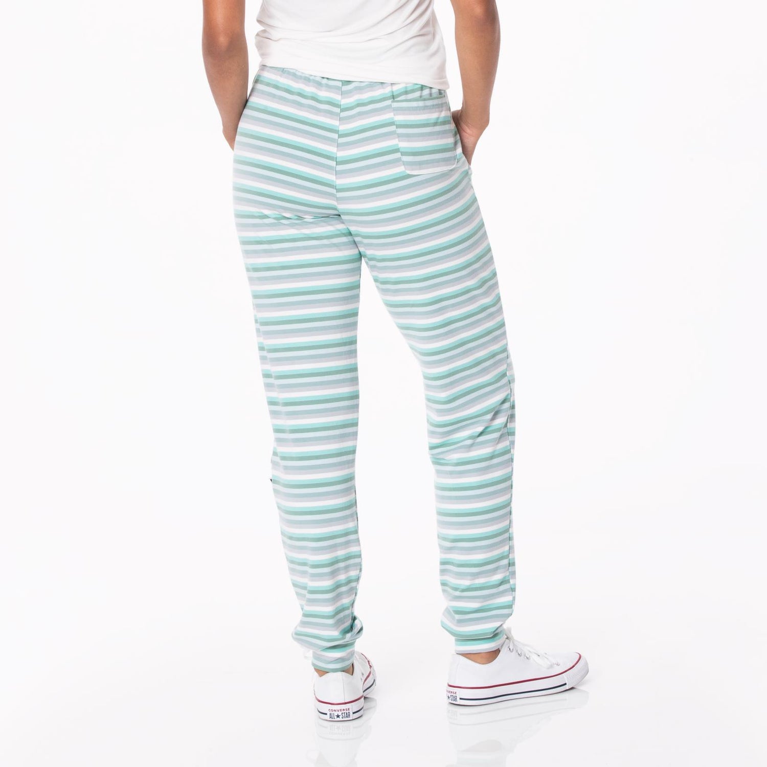 Women's Print Luxe Athletic Lounge Joggers in April Showers Stripe