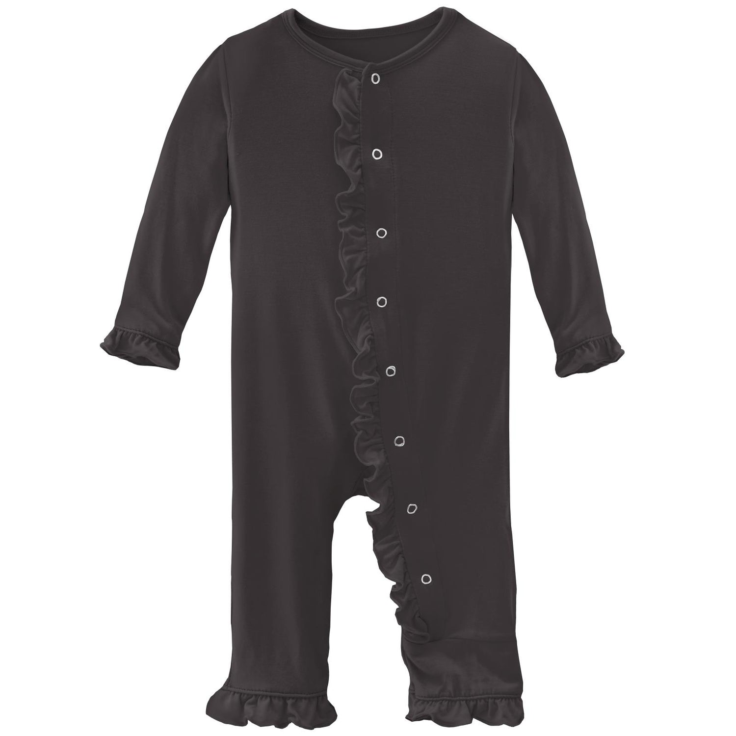 Classic Ruffle Coverall with Snaps in Midnight