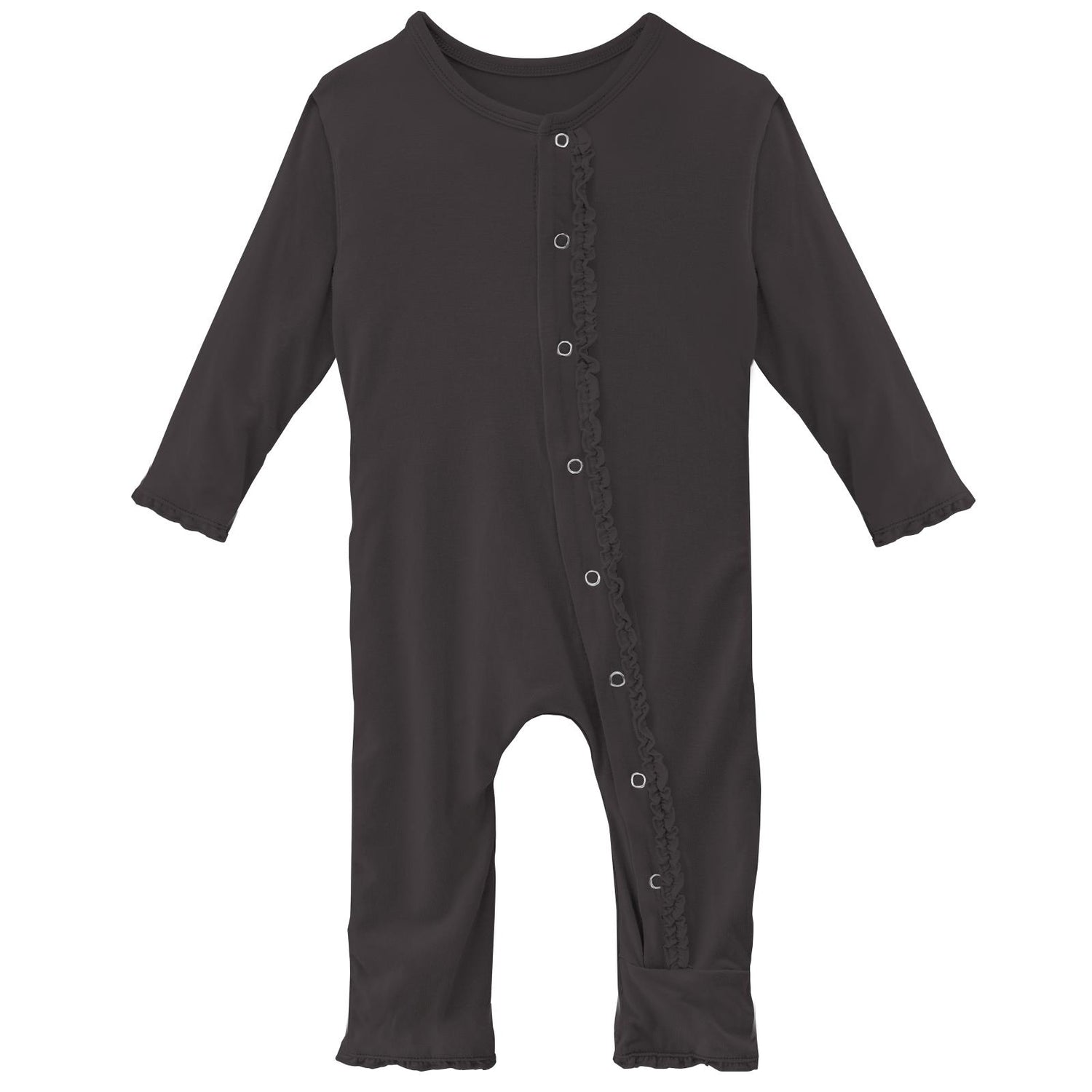 Muffin Ruffle Coverall with Snaps in Midnight