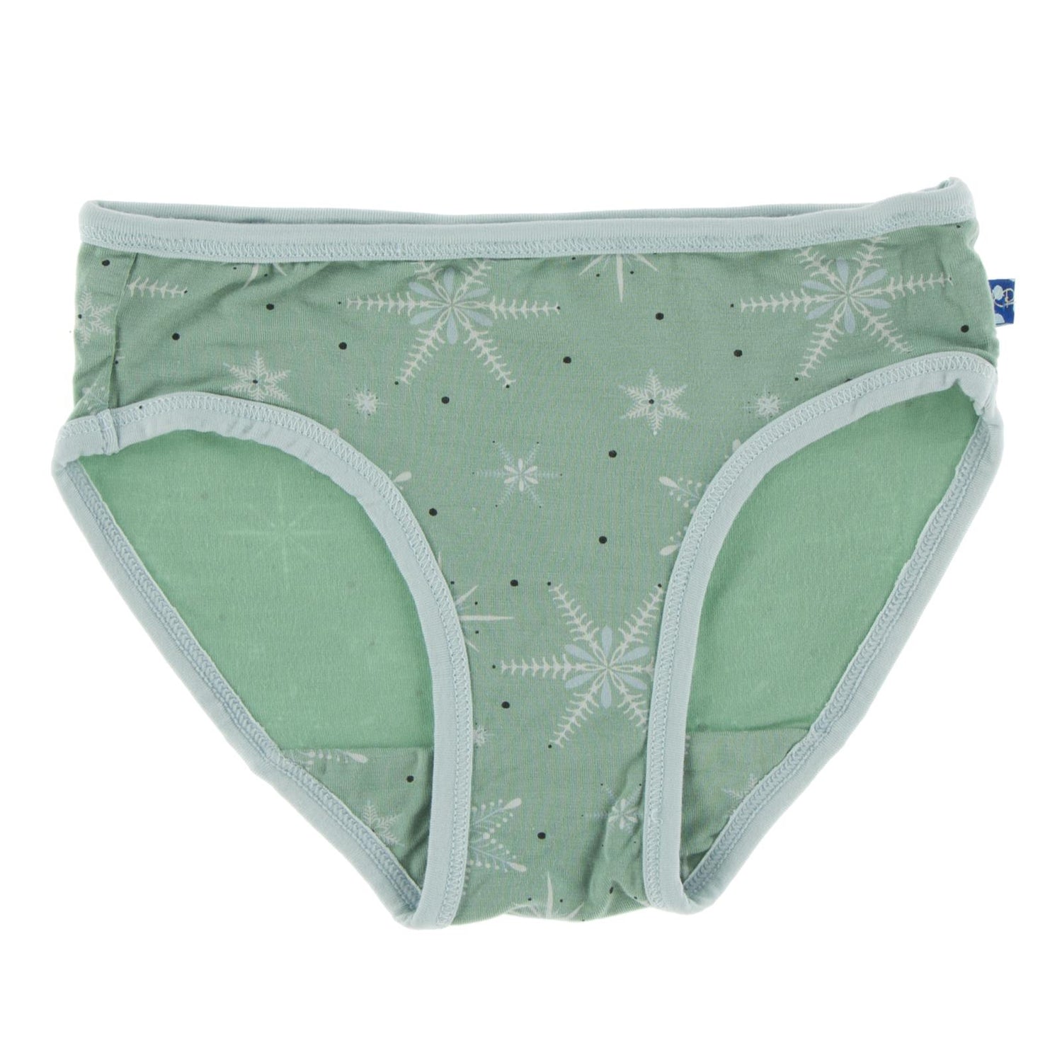 Print Underwear in Shore Snowflakes with Spring Sky Trim