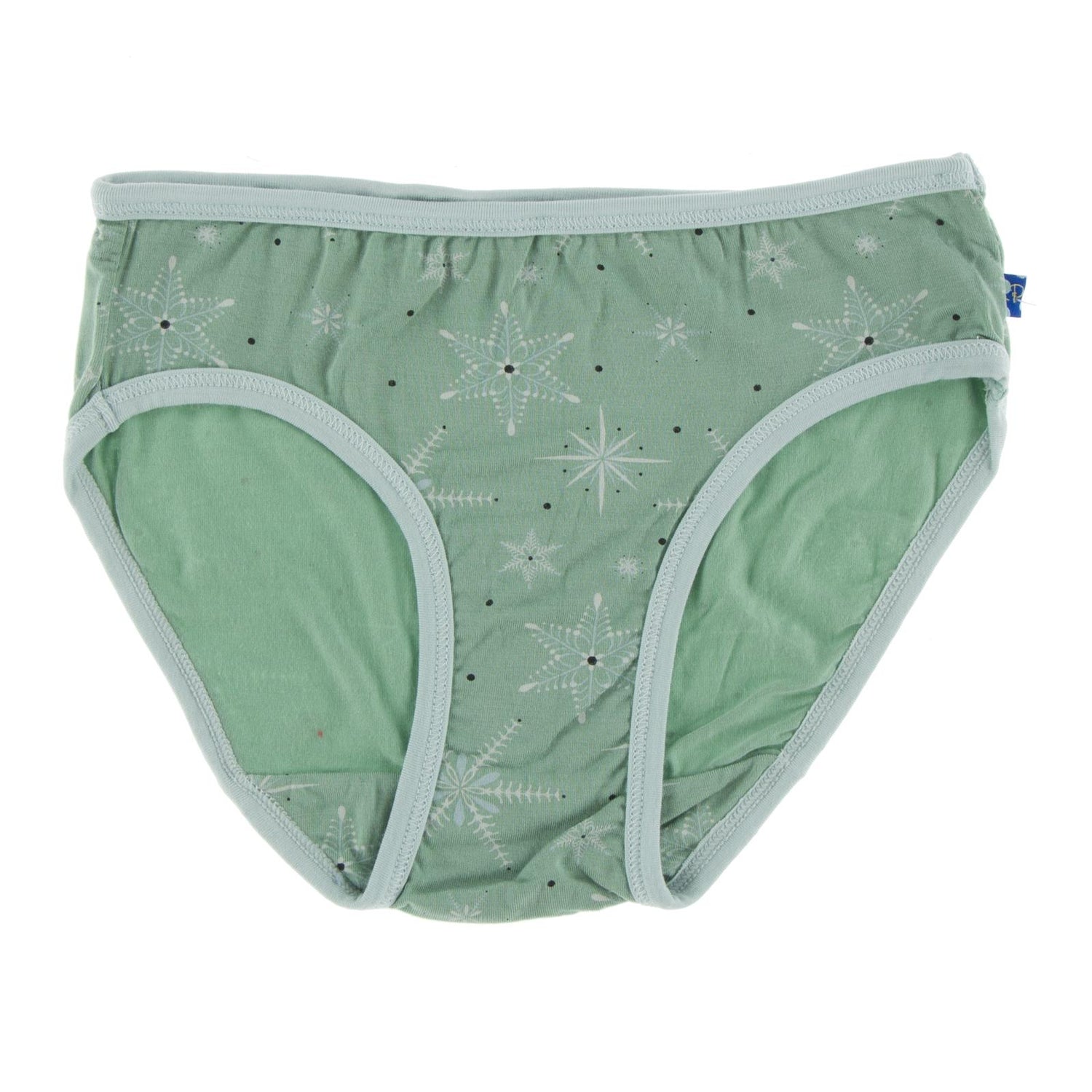 Print Underwear in Shore Snowflakes with Spring Sky Trim