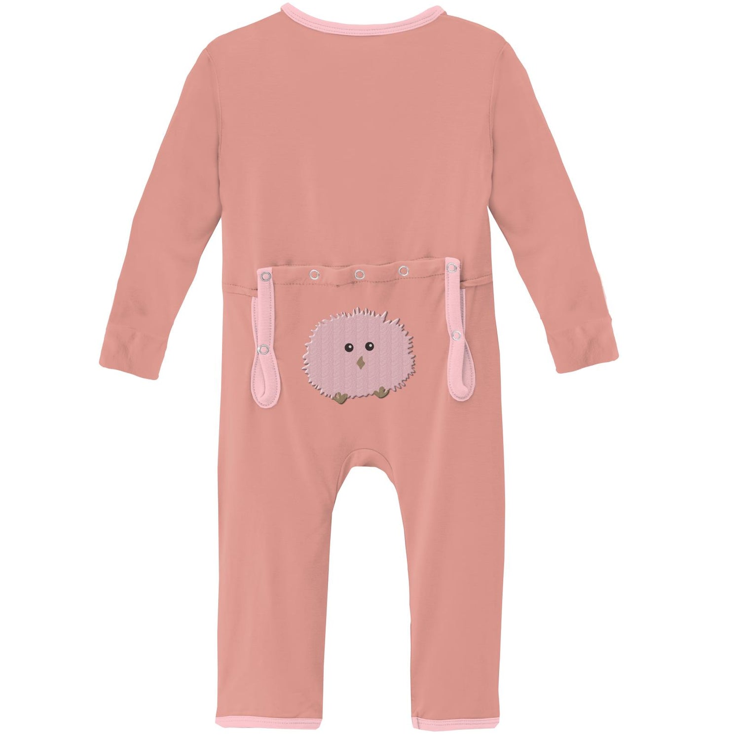 Applique Coverall with Zipper in Blush Peep Peeps