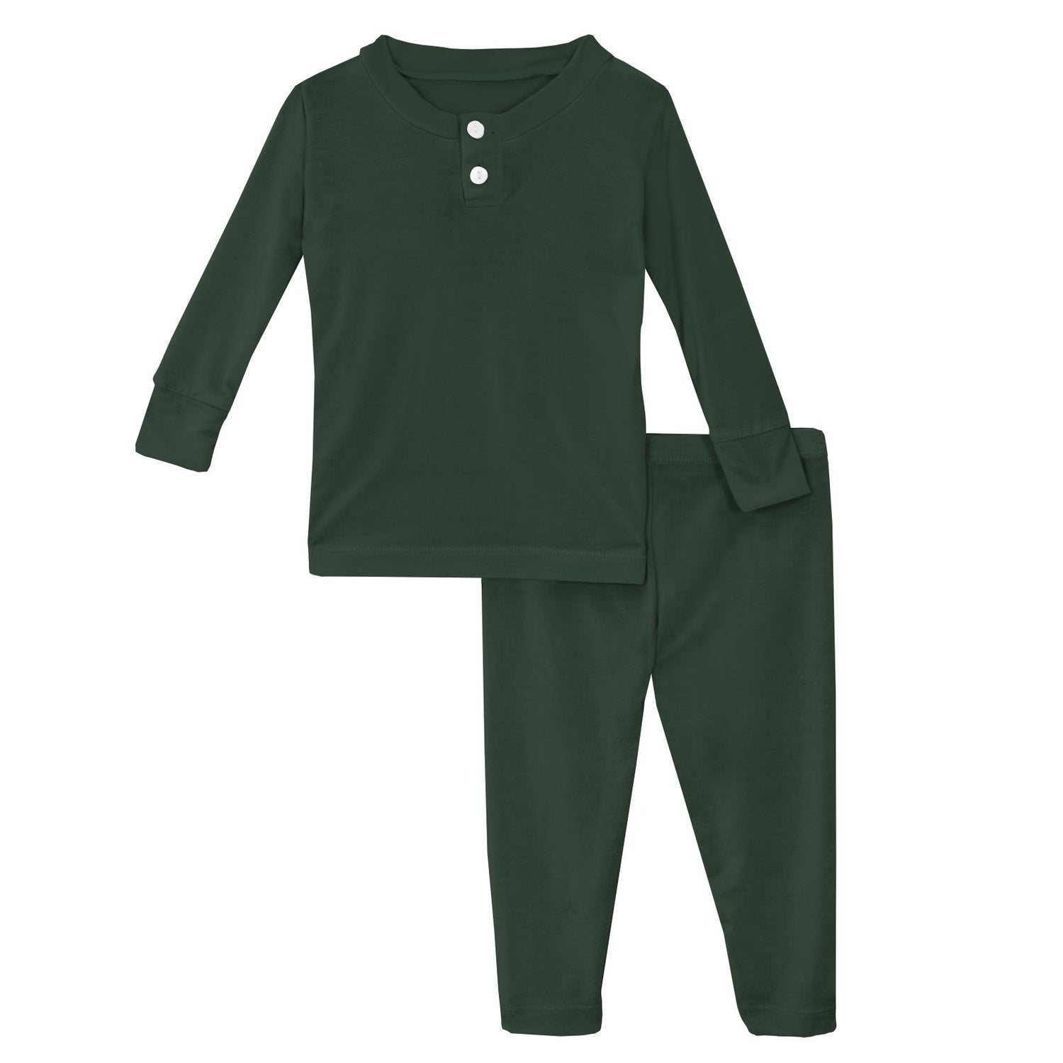 Long Sleeve Luxe Henley Pajama Set in Mountain View